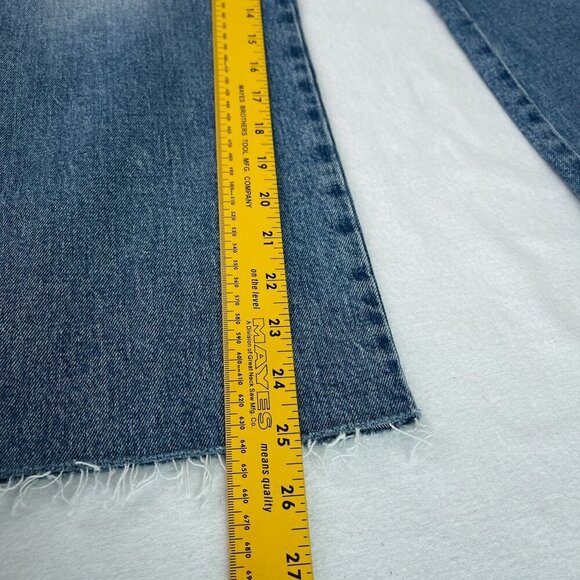 Rolla's Hi-Rise Relaxed Flare Crop Jeans Button Fly Cut-Off Denim Women's 27 NWT - Picture 12 of 14
